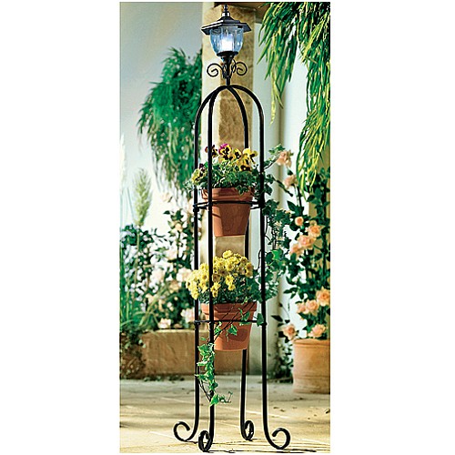 Blumenst�nder mit LED Solarleuchte