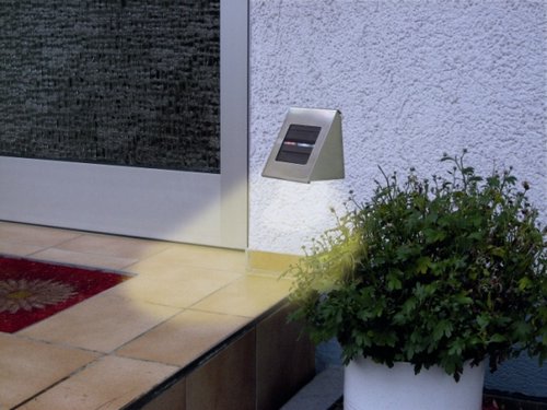 2St. Solar Wandleuchte aus Edelstahl