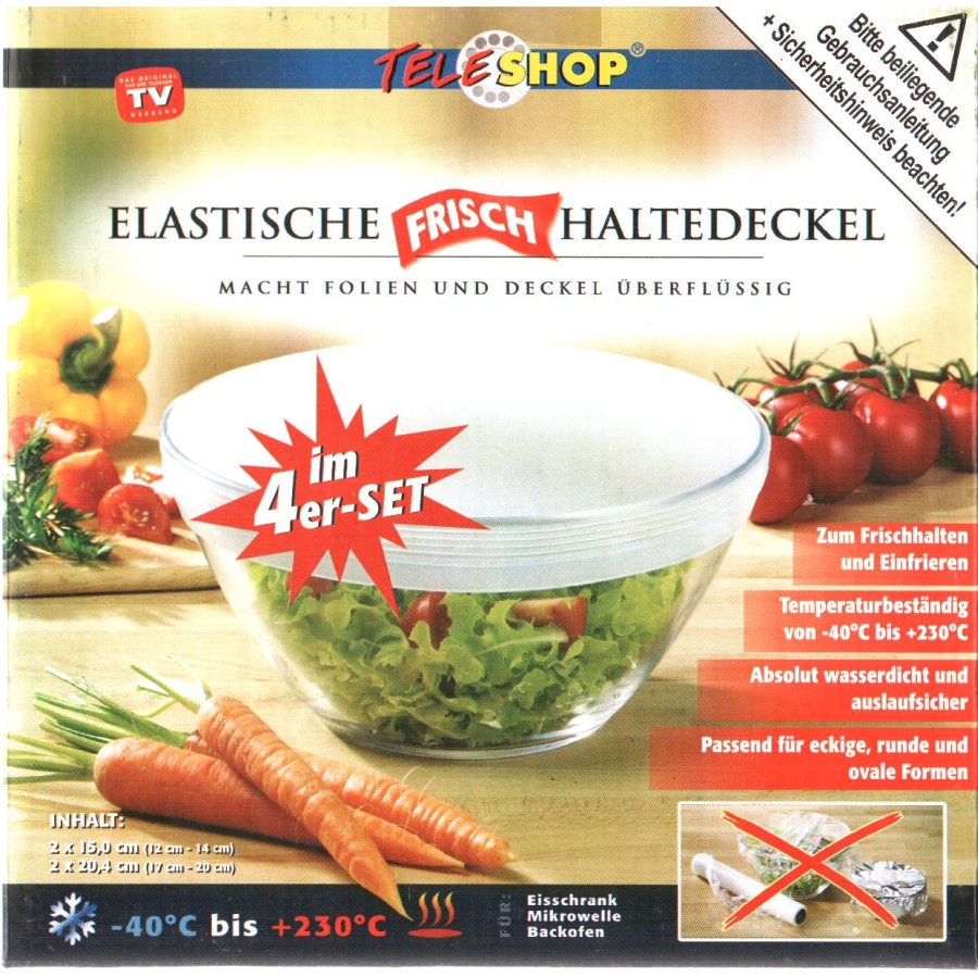 4 Stk. Silikon Frischhaltedeckel