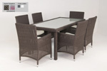 Polyrattan Sitzgruppe Gartenm�bel Esstisch St�hle inkl. Kissen