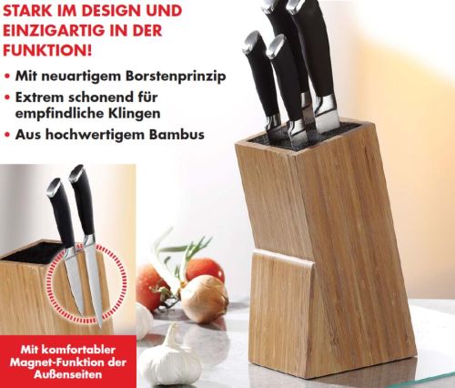 Messerblock mit Magnet aus Bambus