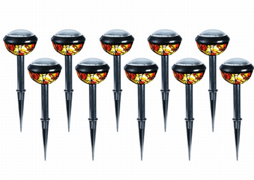 10er Set Tiffany Solarsteckleuchten