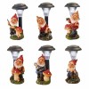 LED Solar Gartenzwerge mit Solarleuchte 6er Set